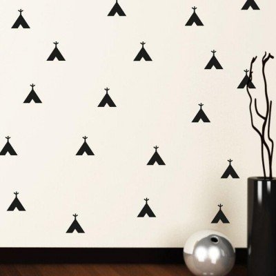 Black Matte PVC Tribal Pattern Wall Decal