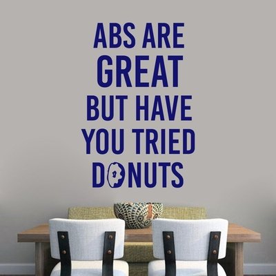 Black Matte Vinyl Abs Are Great But Have You Tried Donuts Comedic Wall Decal