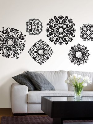 Black Vinyl Geometric Shapes Wall Decal
