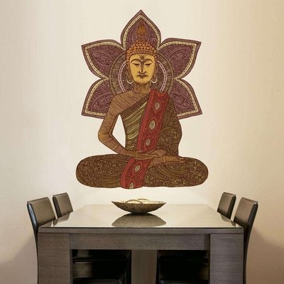 Brown Fabric Tribal Buddha Wall Decal