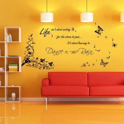 Dance In The Rain Black Matte Vinyl Wall Decal