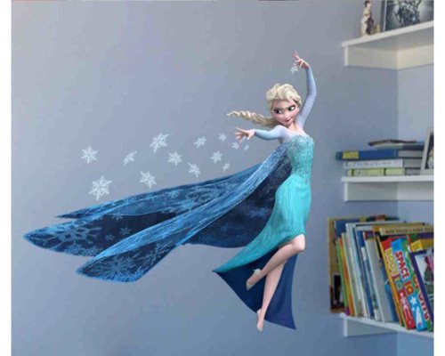 Elsa Aqua Blue Glitter Fabric Children&rsquo;s Wall Decal