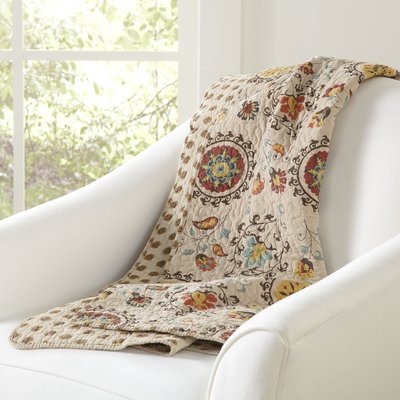 Multi Color Quilted Novelty Cotton Throw