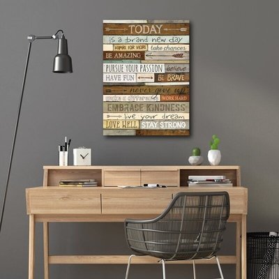 Small Brown Graphic Print Inspirational Quotes &amp;amp;amp;amp;amp;amp; Sayings Wrapped Canvas Textual Art On Canvas 