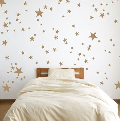 Storm Gray Matte Vinyl Geometric Stars Wall Decal