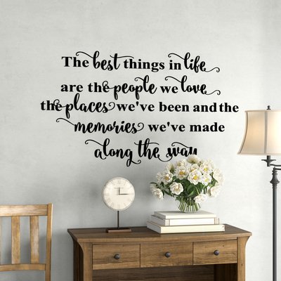 The Best Things In Life Vinyl Gray Antique White Matte Vinyl Wall Decal