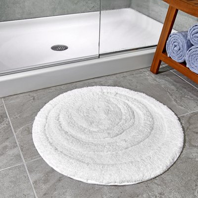 White Circle Polyester Microfiber Mat