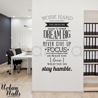 Work Hard Matte Vinyl Wall Decal