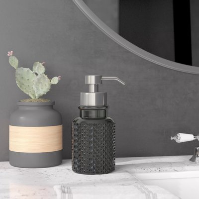 Black Glass Freestanding Soap Dispenser