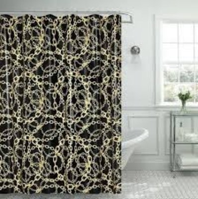 Black Vinyl Single Shower Curtain