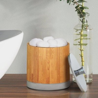 Brown Bamboo Freestanding Storage Container