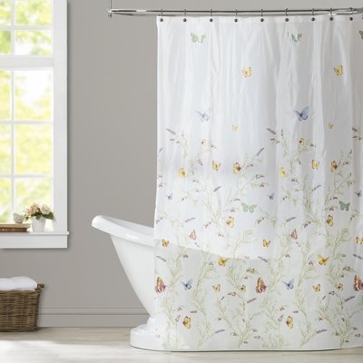 Butterflies Vinyl Single Shower Curtain