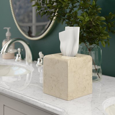 Champagne Marble Tissue Box Cover