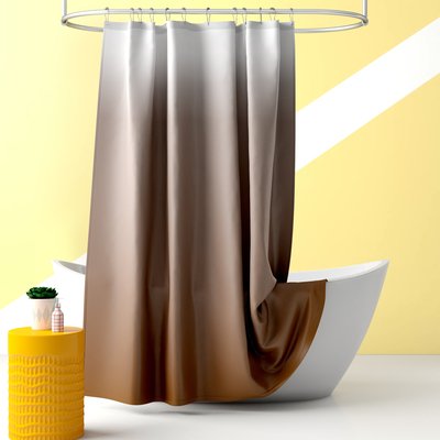 Chocolate Polyester Single Shower Curtain