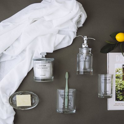 Clear Glass Bathroom Accessory Set