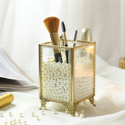 Custom Holder Gold Makeup Organizer