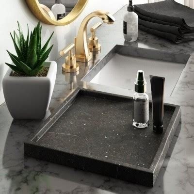 Dark Gray Marble Freestanding Tray