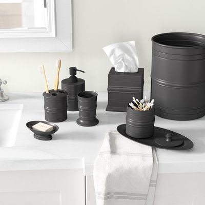 Dark Metal Bathroom Accessory Set