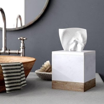 Marble Freestanding Tissue Box Cover