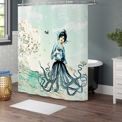 Nautical Polyester Single Shower Curtain