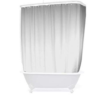 Navy Cotton Stripe Single Shower Curtain