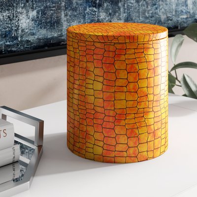 Orange Genuine Leather Storage Container