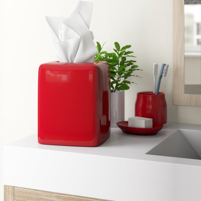 Red Plastic Tissue Box Cover
