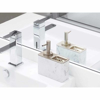 White Marble Resin Tray Soap Dispenser