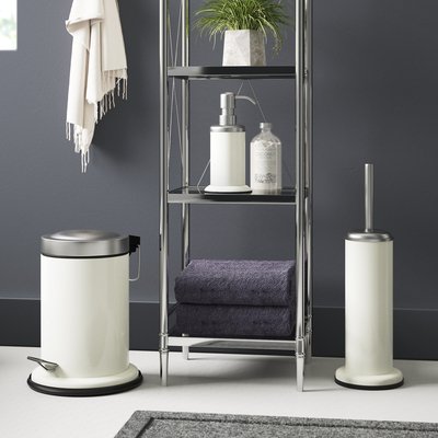 White Metal Bathroom Accessory Set