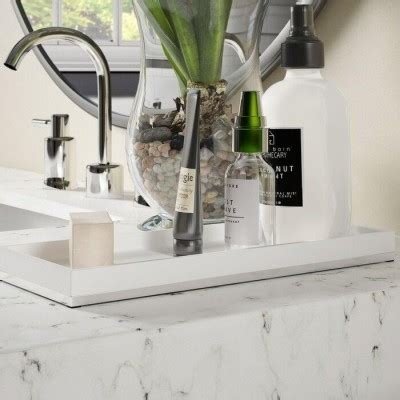 White Resin Stainless Steel Freestanding Tray