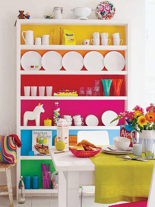 Color blocked shelves